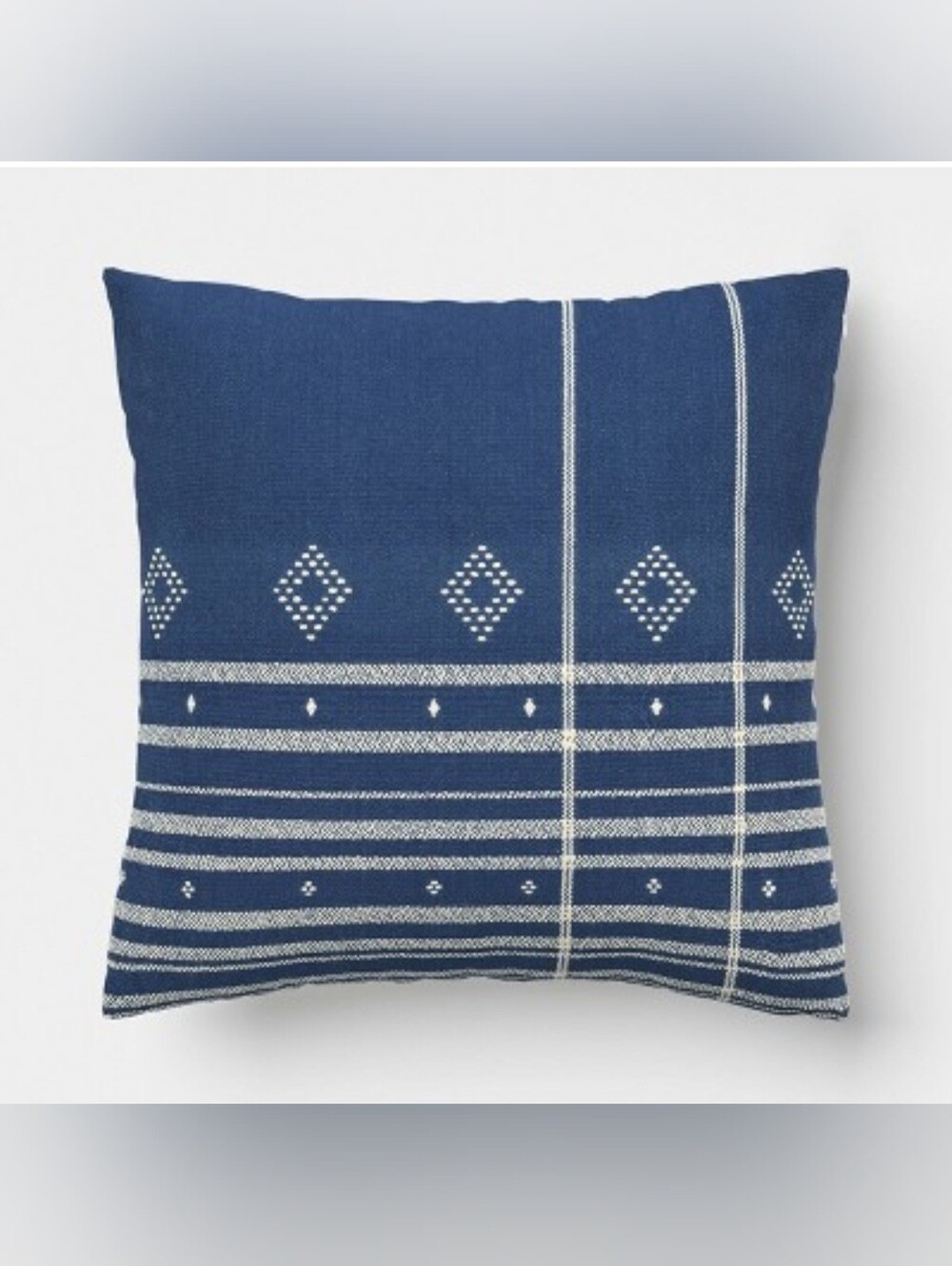 Threshold Oversized Square Yarn-Dyed Cotton Plaid Indoor Throw Pillow Blue/Neutr